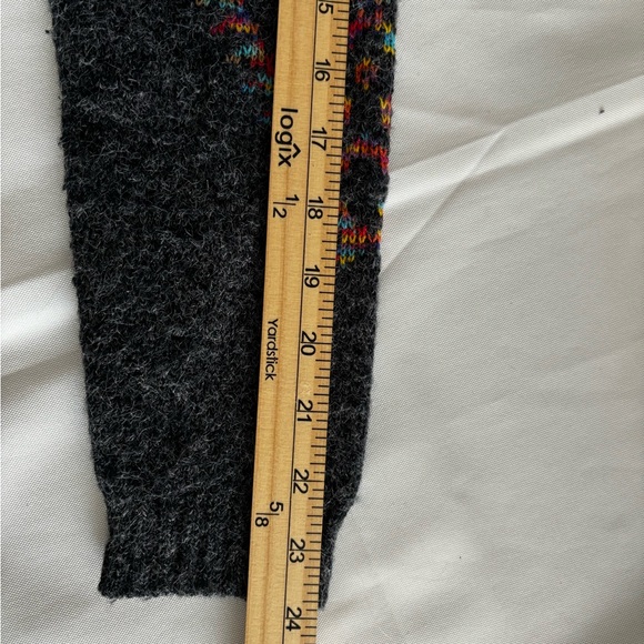 DREAMERS AZTEC DESIGN ASYMMETRIC BOHO GREY MULTICOLORED SOUTHWEST CARDIGAN SZ M - Picture 5 of 11